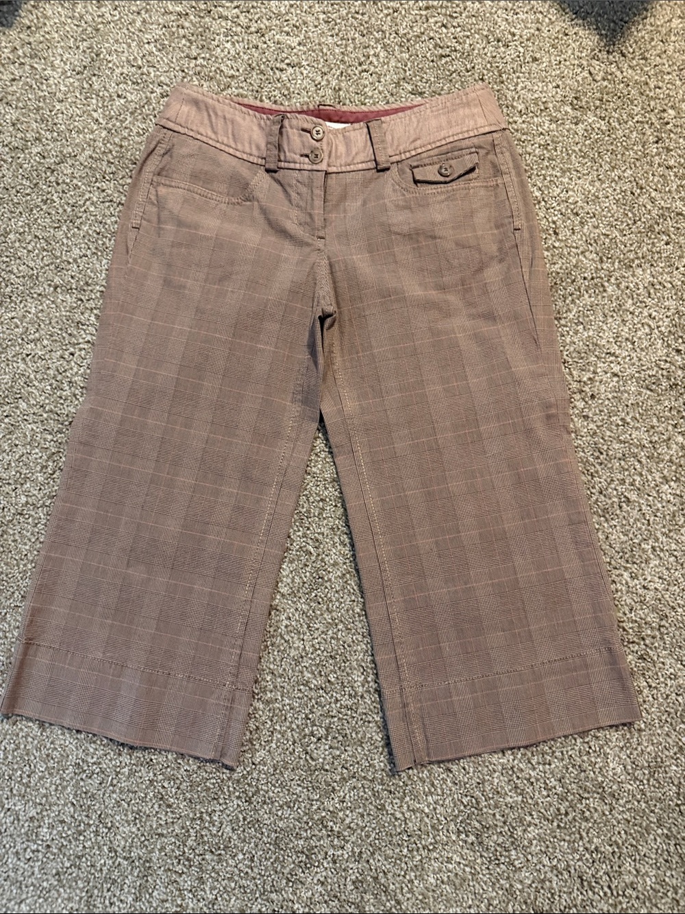 Converse Women's Plaid Crop Pants in Light Brown